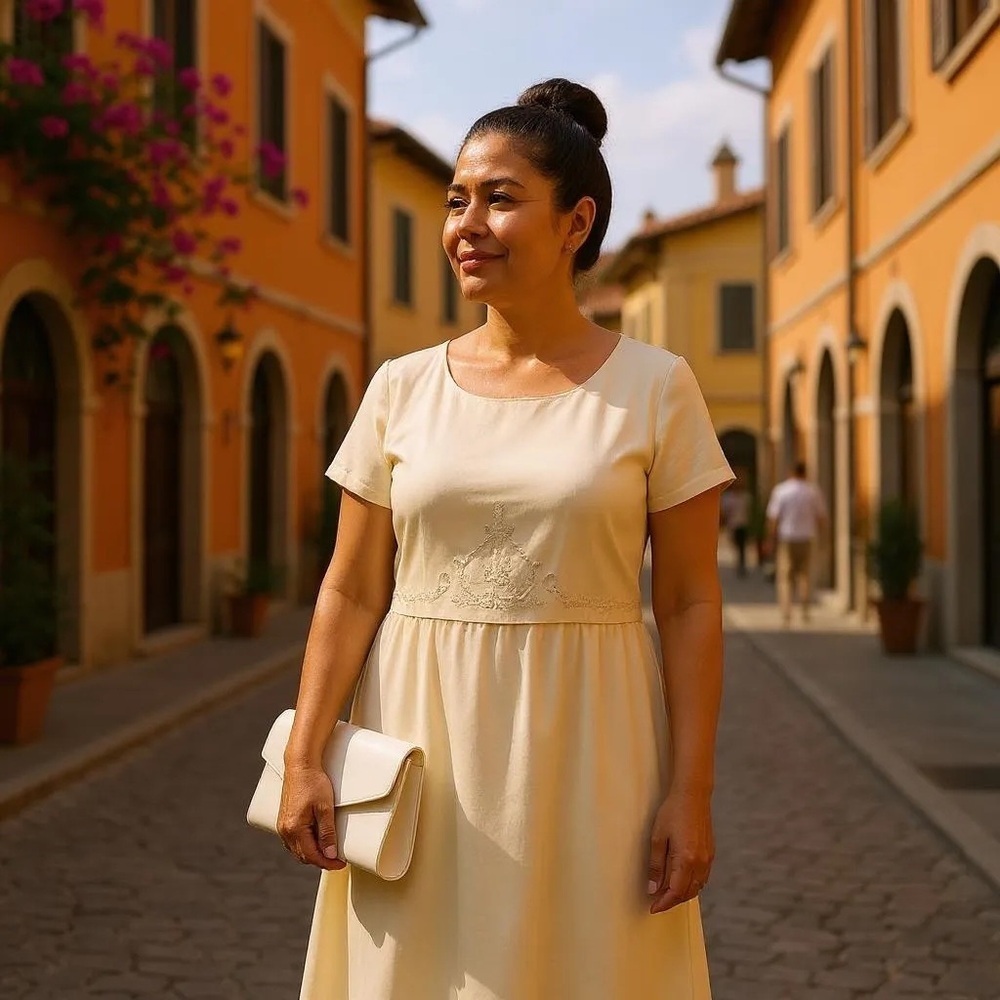 Jessica Howard Cream Embroidered Midi Dress Size 14 | Fully Lined | 55” Length - Picture 11 of 12